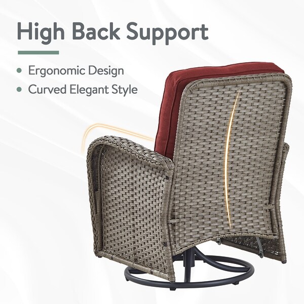 Pocassy Patio Swivel Rocker Chairs with Side Table