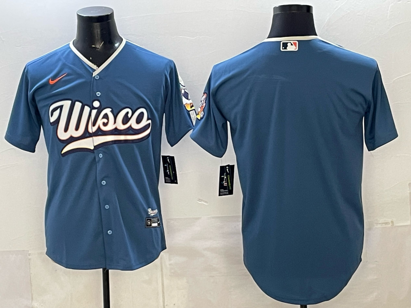 Men's Milwaukee Brewers Mineral Blue 2026 City Connect Stadium Jersey