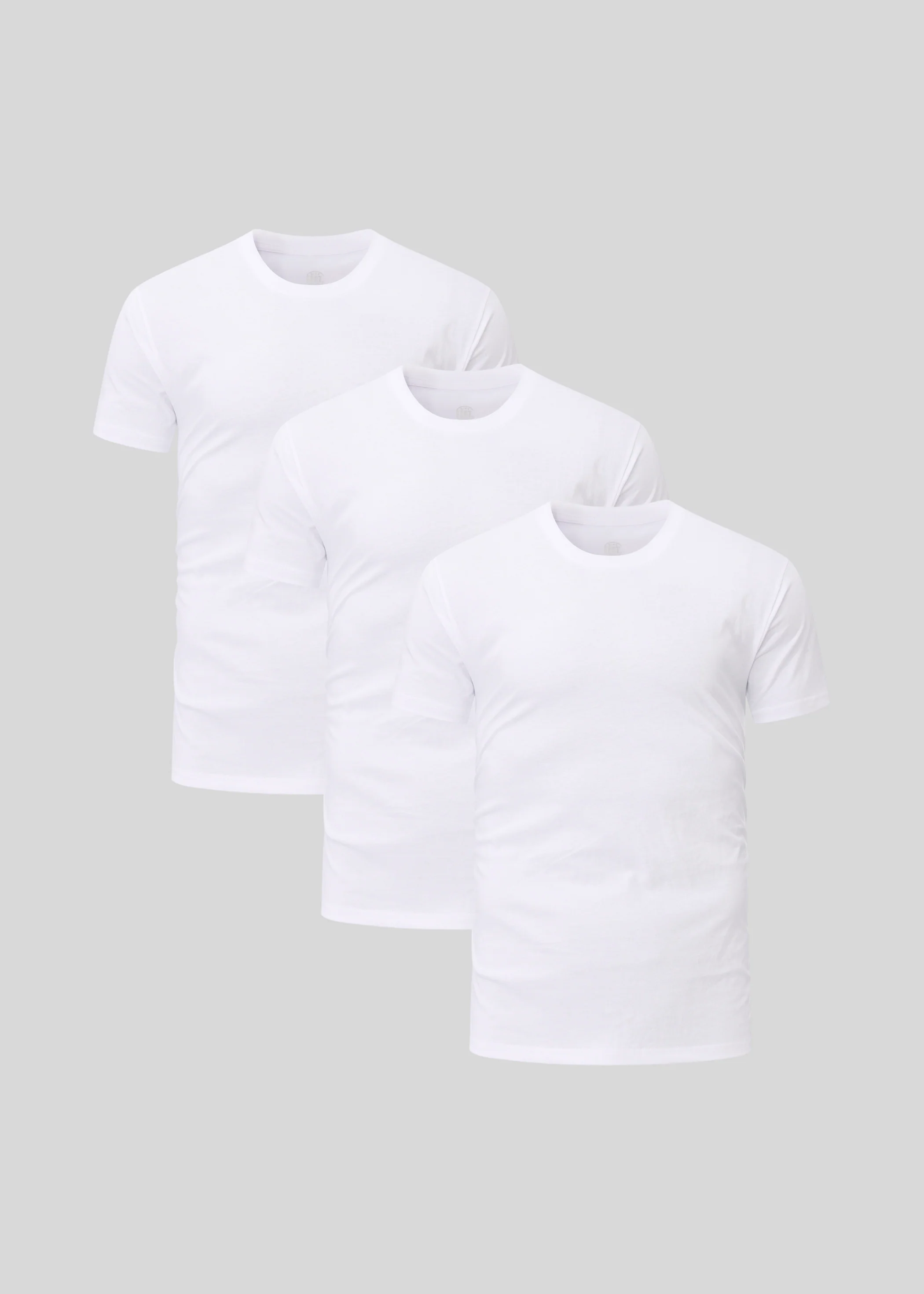 Weiß Rundhals 3er-Pack