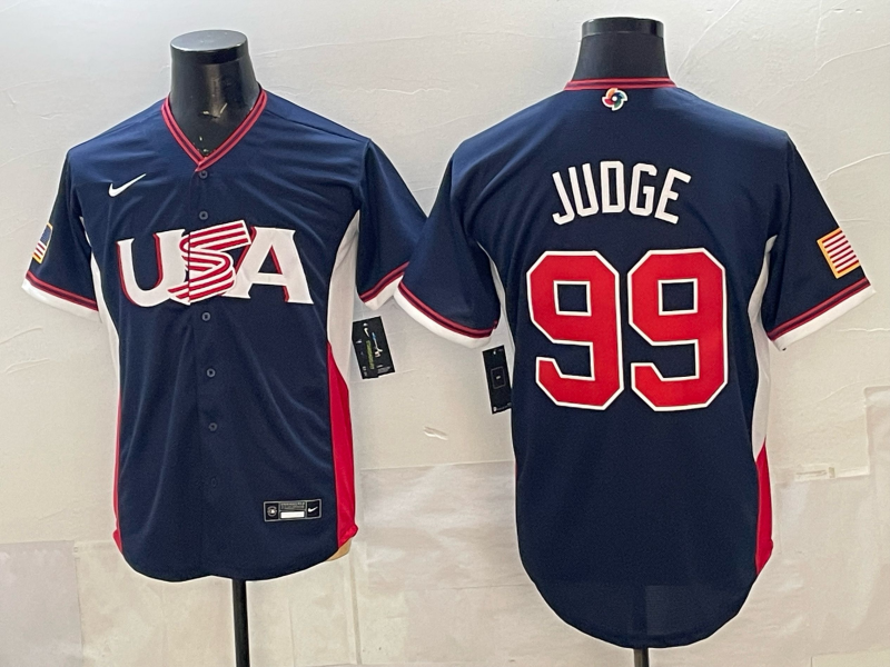 Men's USA Baseball Aaron Judge #99 Navy 2026 World Baseball Classic Stadium Jersey