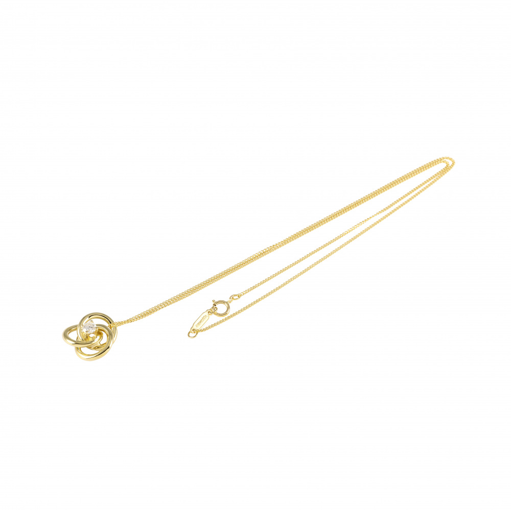 Tiffany & Co. Tiffany Three Soup K18YG Yellow Gold Necklace Diamond