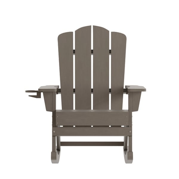 Commercial AllWeather Rocking Adirondack Chair with Swiveling Cupholder