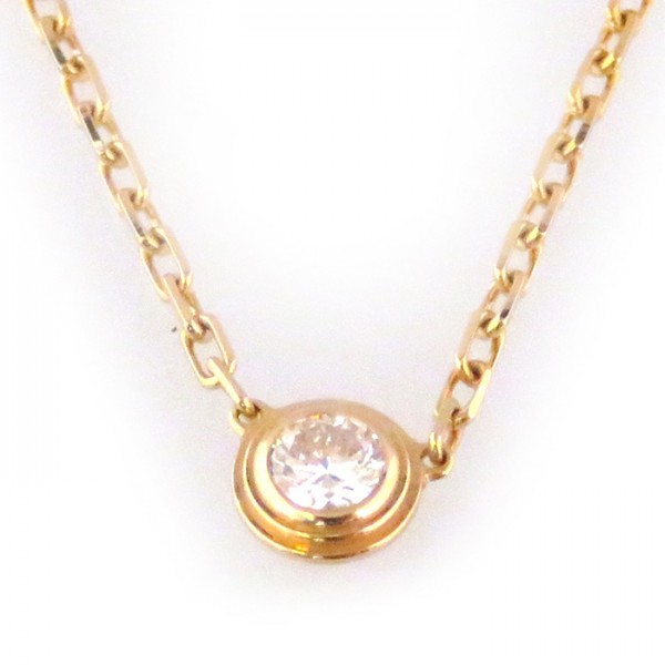 Cartier Damour (diamant Leger) Do Sm 1P Diamond Necklace 18K Rose Gold