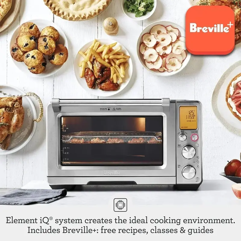 Smart Air Fryer Oven Pro – Brushed Stainless Steel Convection Toaster Oven with Air Frying Function