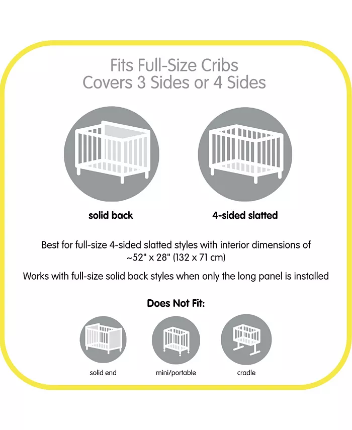 BreathableBaby Breathable Mesh Liner For Cribs, 4-Sides, Deluxe Sheer Quilted 5 mm