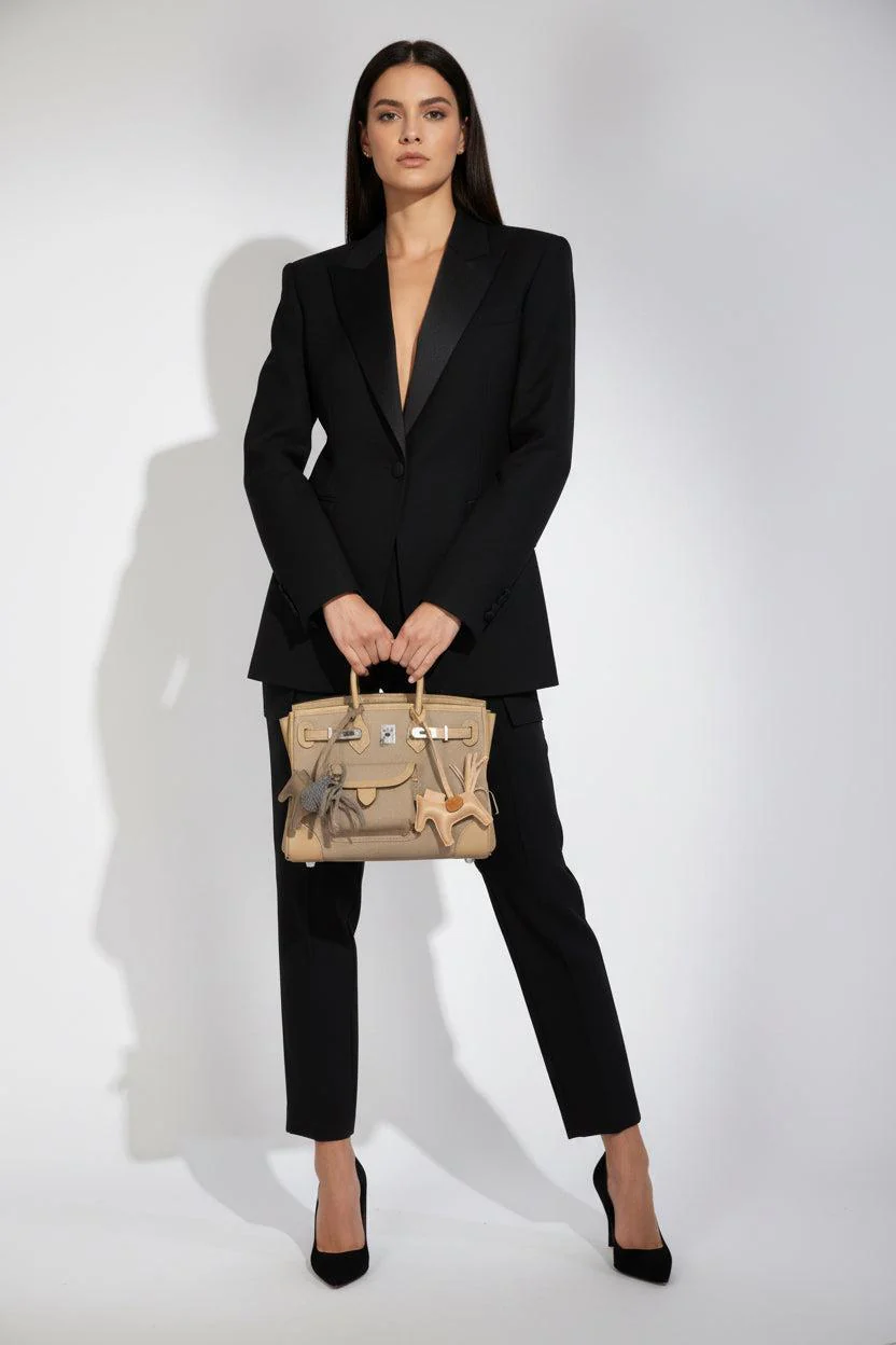 Hermès Birkin 25 Cargo Beige Marfa Toile and Swift Palladium Hardware