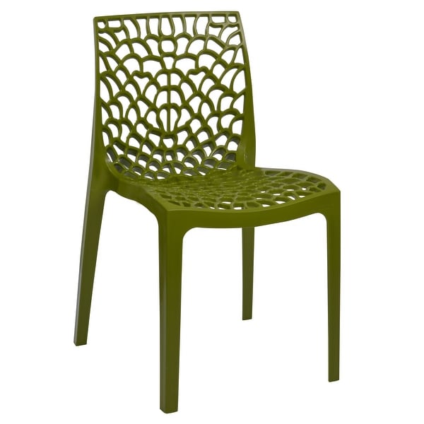 Karissa Plastic Resin Outdoor Dining Side Chairs (Set of 2)