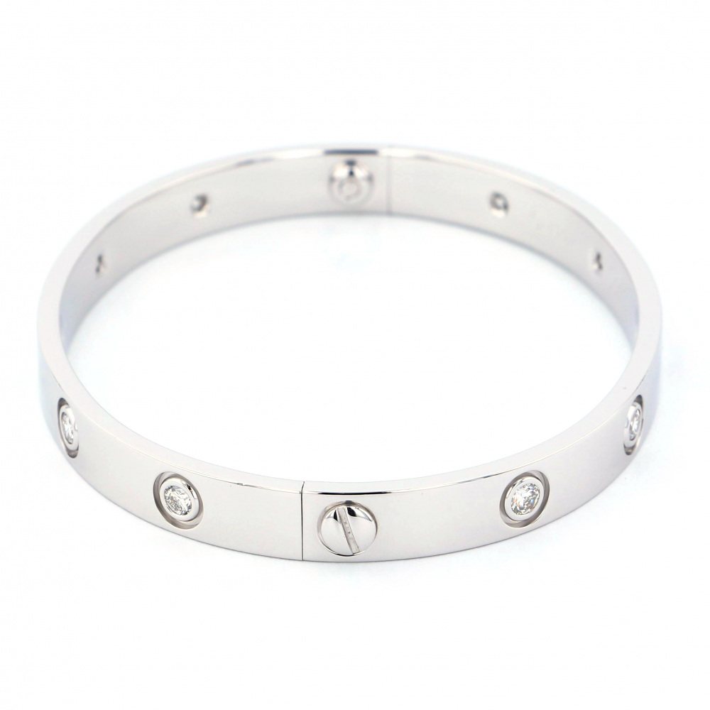 Cartier Love Full Diamond Bracelet 18K White Gold