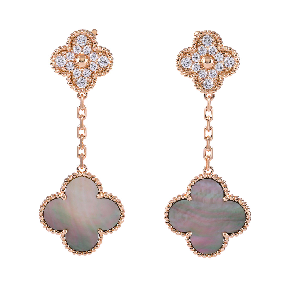 Van Cleef & Arpels Magic Alhambra Earrings 2 Motifs 18K Rose Gold VCARP2R200