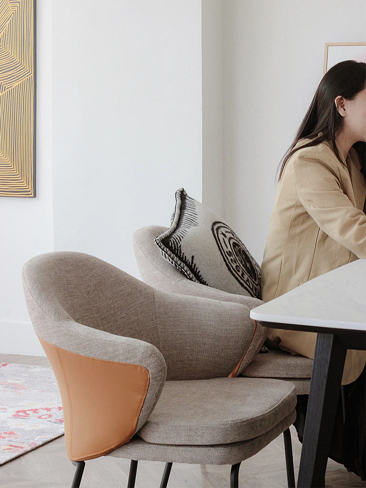 CH022 - Italian Wabi-sabi Chair Dining Chair Nordic Chair Single Sofa Light Luxury Modern Minimalist Single Chair