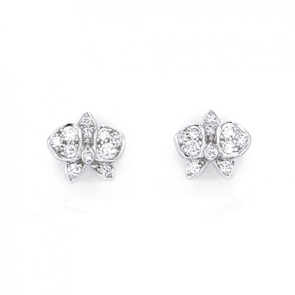 Cartier Caresdor Kidepal Earrings 18K White Gold Diamond