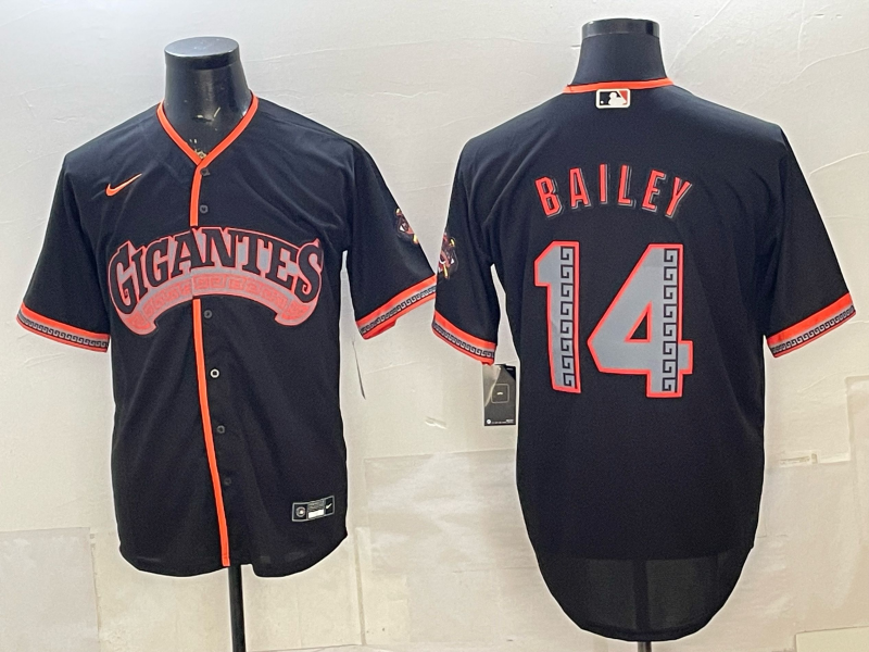 Men's San Francisco Giants Patrick Bailey #14 Black Alternate Stadium Jersey