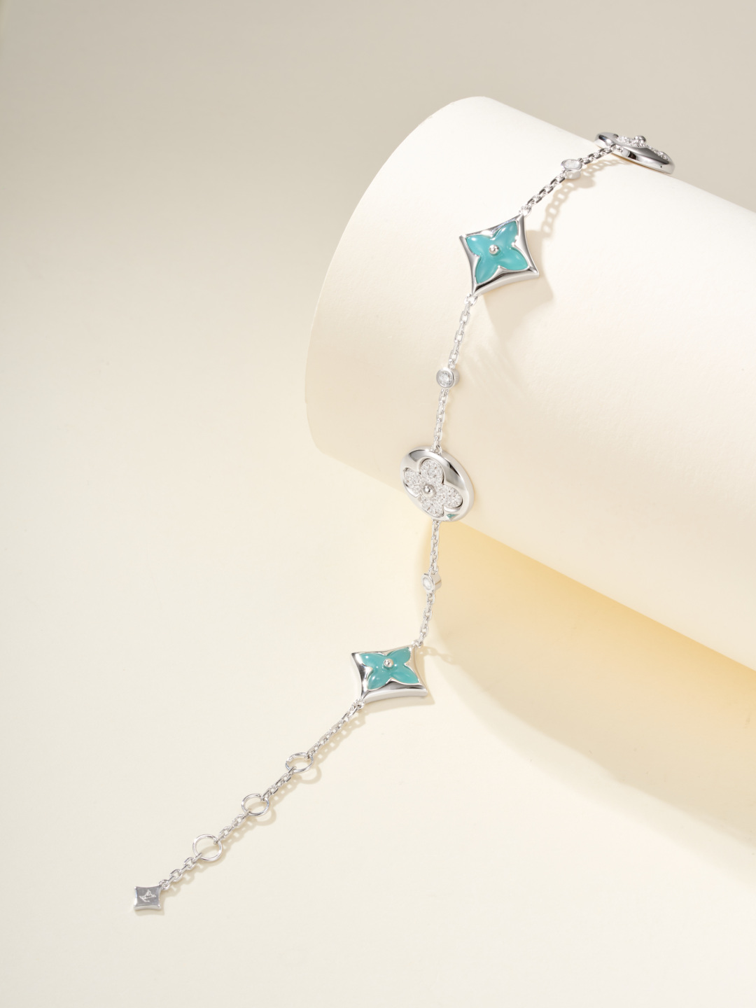 LV platinum amazonite diamond bracelet - cnluxepick