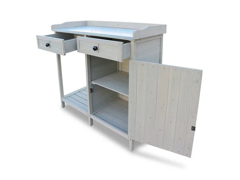 Table de jardin avec armoire inférieure, 98 x 48 x 95 cm