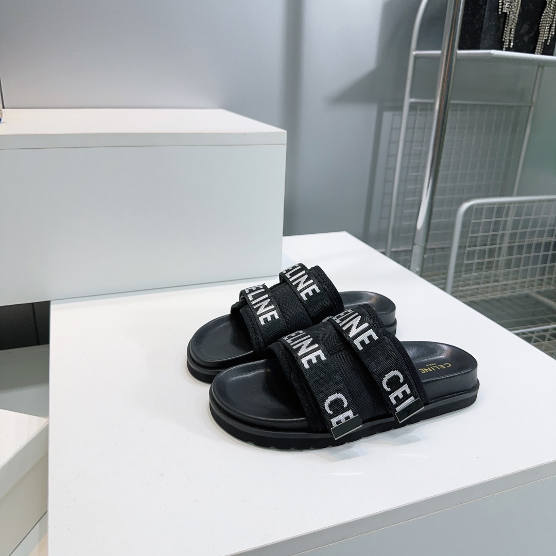 Celine's retro thick-soled webbing slippers are top-notch quality - cnluxepick