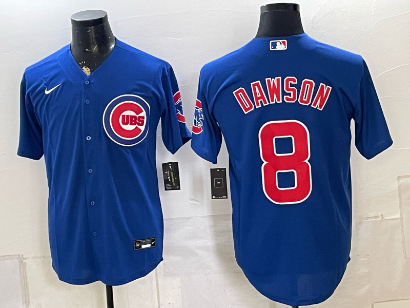 Men's Chicago Cubs Andre Dawson #8 Royal Replica Player Jersey