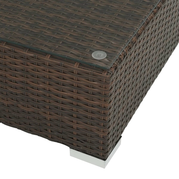 vidaXL 6 Piece Patio Lounge Set with Cushions Poly Rattan Brown