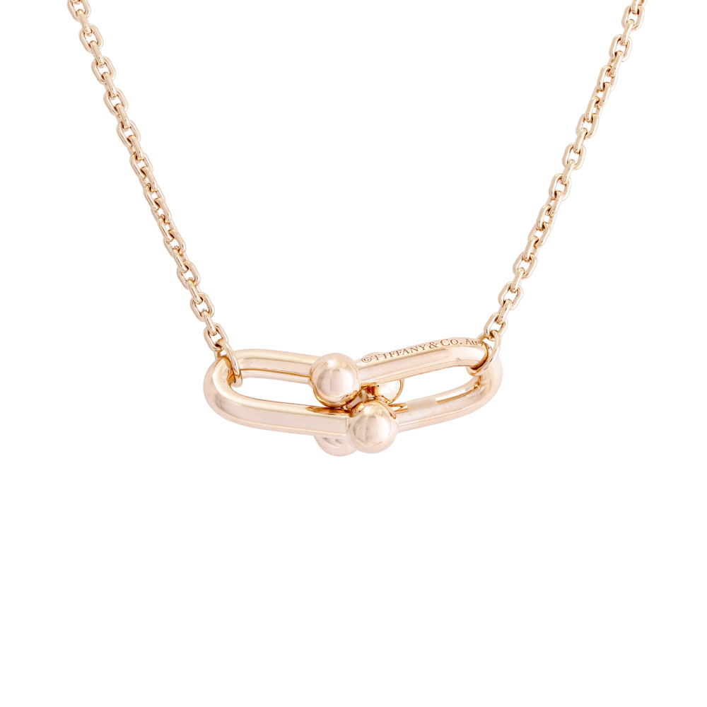 Tiffany & Co. Hardware Double Link Necklace 18K Rose Gold 75060726