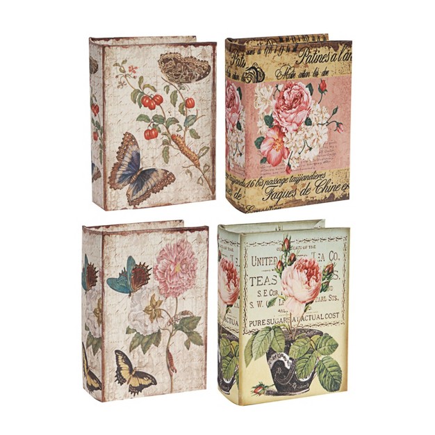 Set Of 4 Book Boxes Floral butterflies A amp b Home