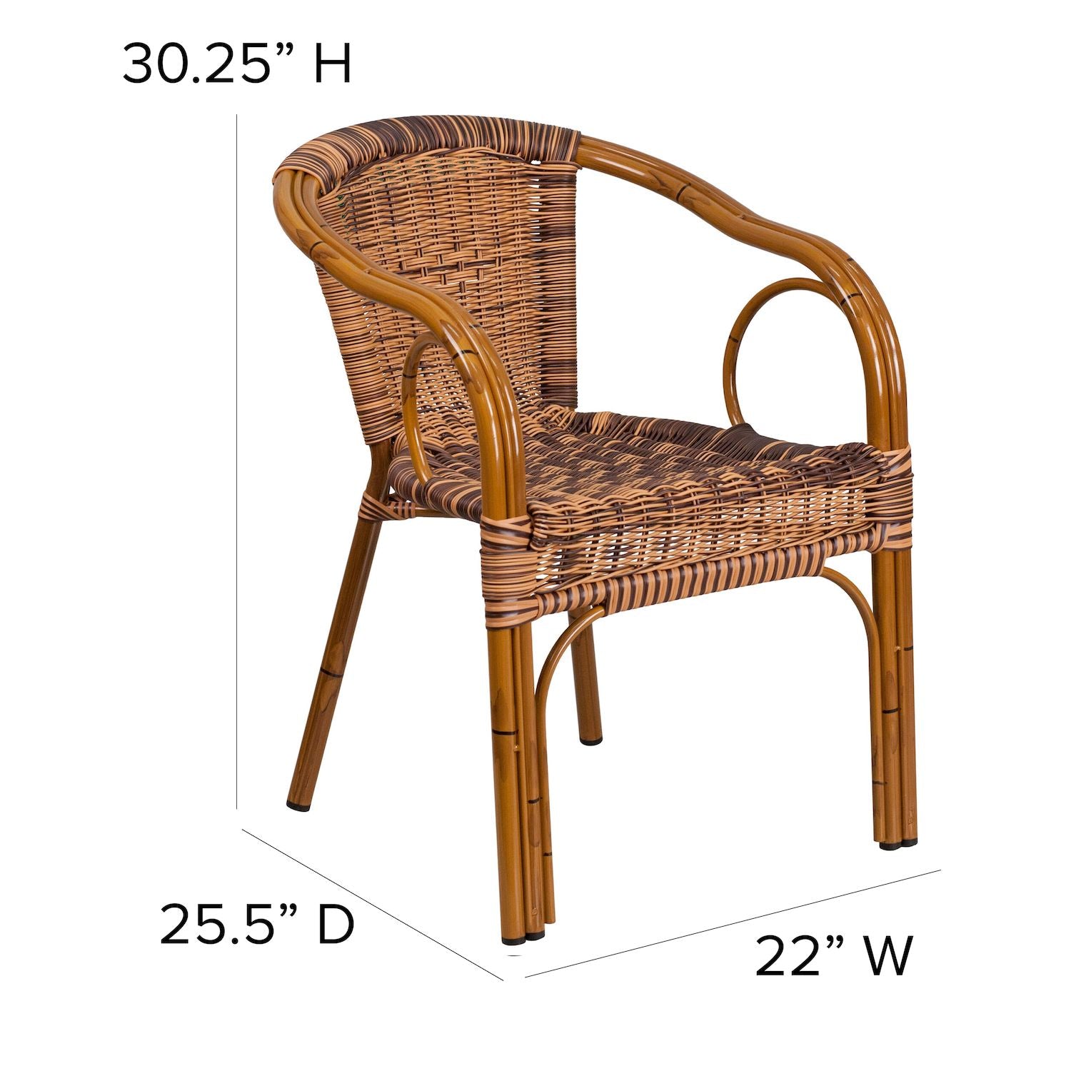 Flash Furniture Cadiz Rattan Restaurant Patio Chair