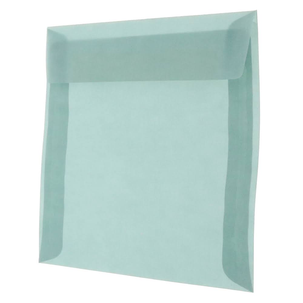 Jam Paper 8.5 x 8.5 Square Translucent Vellum Invitation Envelopes, Ocean Blue, 50/Pack (PACV532I)