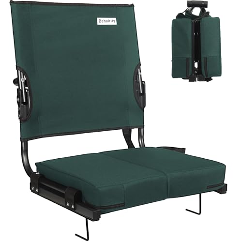 Stadium Seats for Bleachers with Back Support Wide, Portable Bleacher Chairs with Highest Back and Thick Cushion, Folding Padded Stadium Chair for Adults at Sports Events and Concerts (Dark Purple)