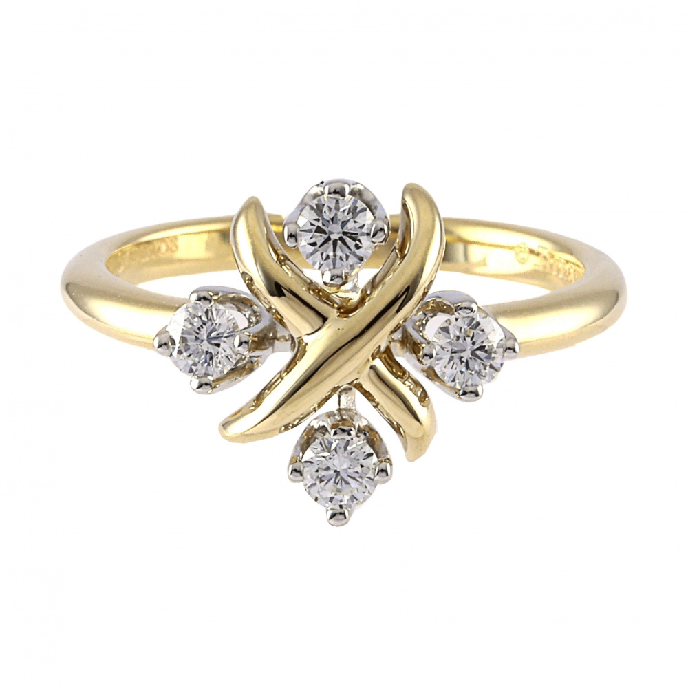Tiffany & Co. Jean Schlumberger Rin Ring Platinum & 18K Yellow Gold Diamond 60133713