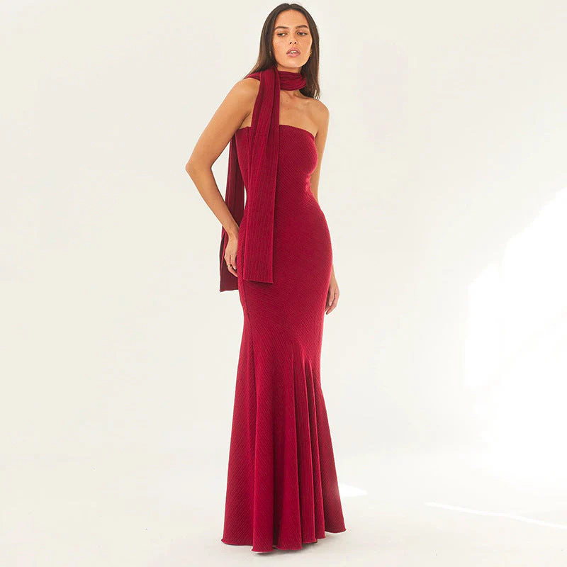 Strapless Mermaid Maxi Dress | Elegant Evening GownClistos