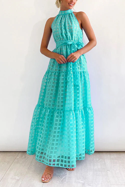 Ruffle Tiered Maxi Dress with Tie WaistClistos