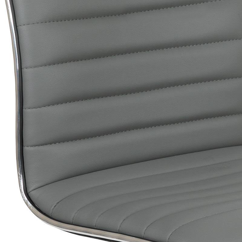 Low Back Designer Armless Light Gray Ribbed Swivel Task Office Chair