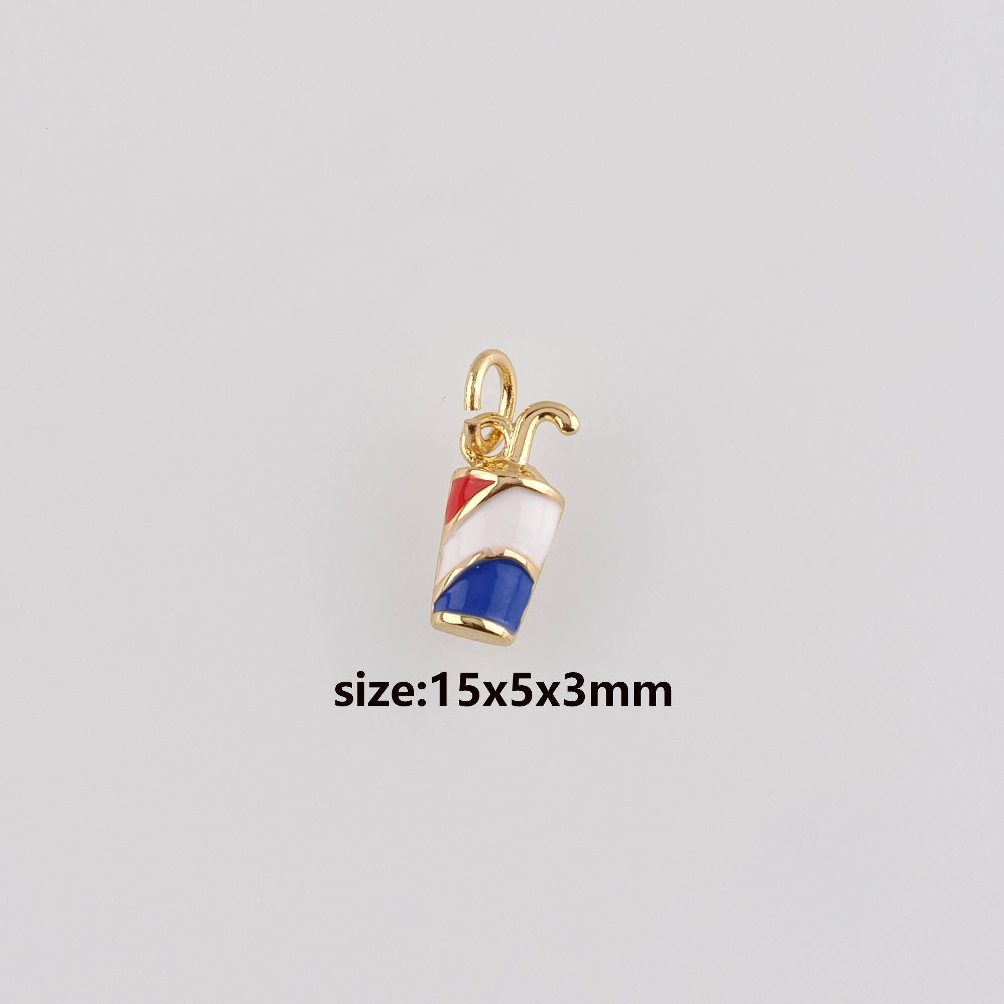 18K Gold Filled Coke Pendant,Enamel Drink Cup Charm Earrings Necklace for DIY Jewelry Making Supply