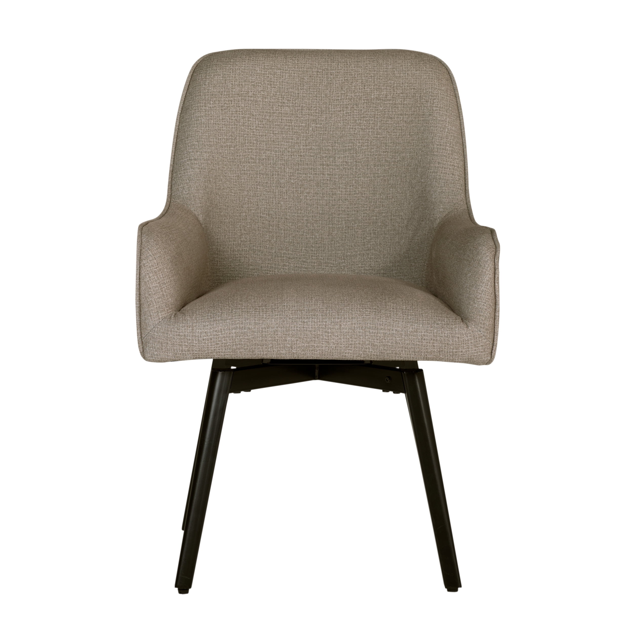 Studio Designs Home Spire Luxe Swivel Chair with Arms, Dining/Office, Black/Camel Fabric