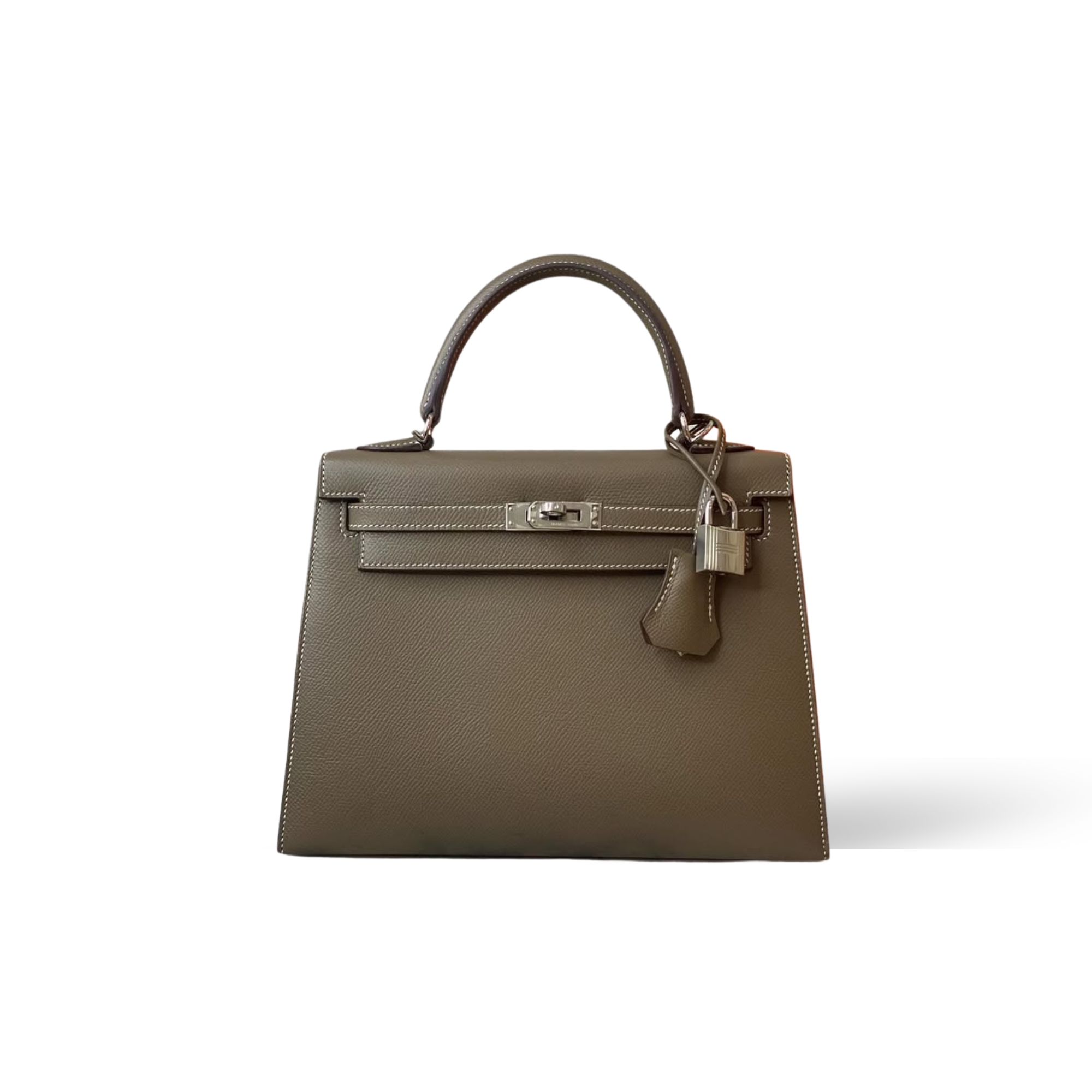 Hermes Kelly 25 Bag In Etoupe Epsom Leather For Women 25cm/10in