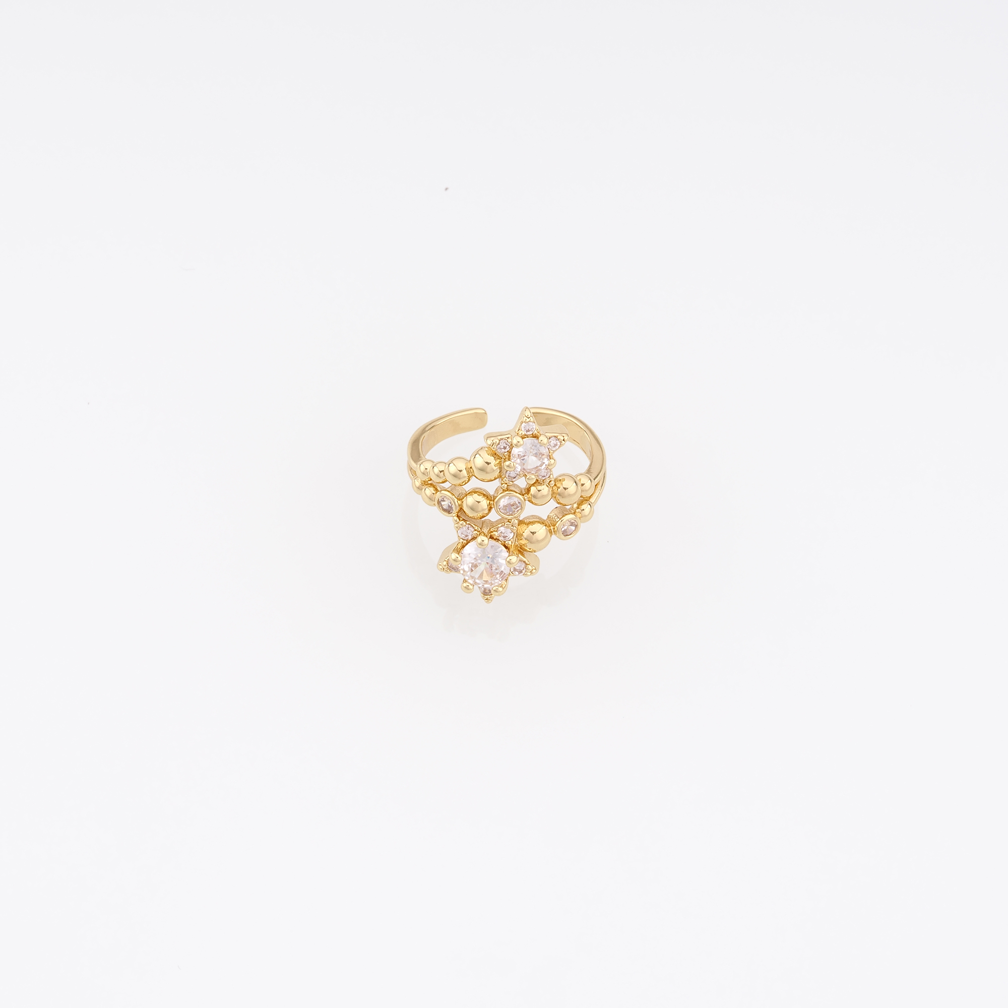 18K Gold Filled Star CZ Ring,Zirconia Ring,Adjustable Ring,Minimalist Ring,Open Ring