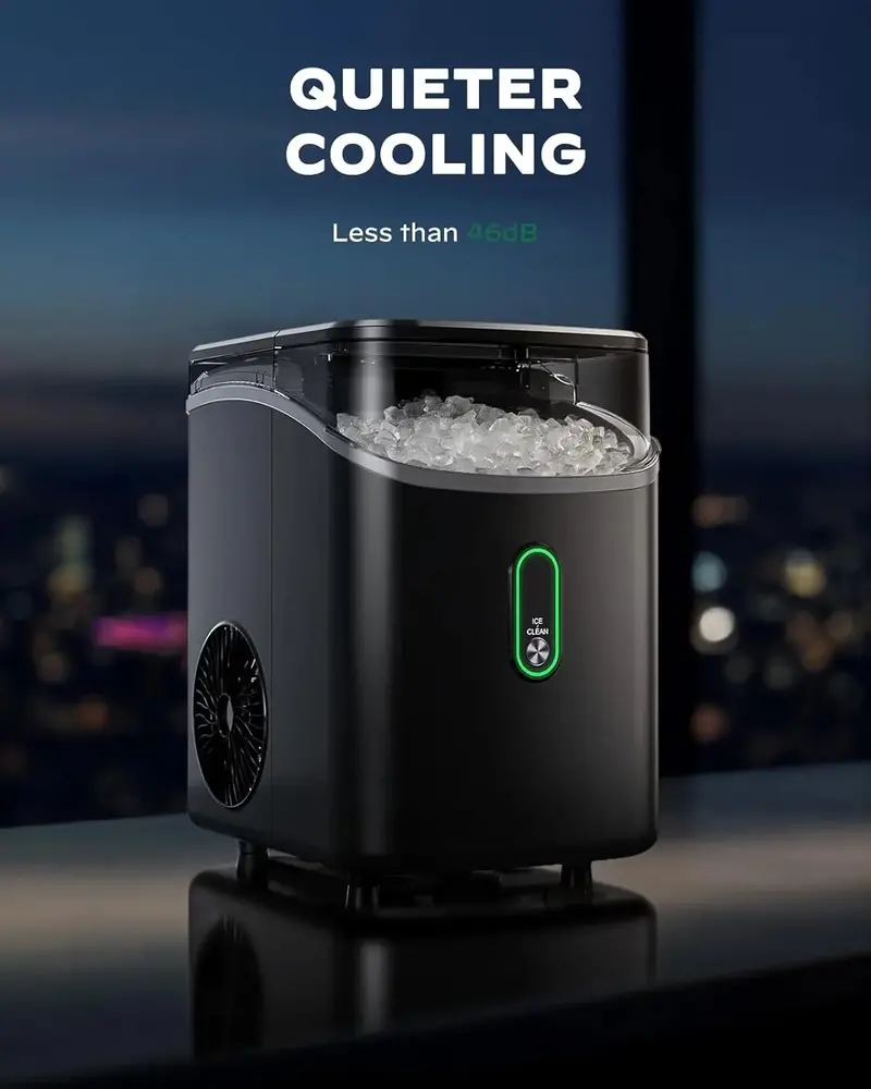 Silonn Nugget Ice Maker – Countertop Pebble Ice Machine, 33 lbs/Day Output, Self-Cleaning Function (2025)