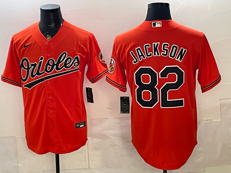 Men's Baltimore Orioles Jeremiah Jackson #82 Orange Limited Player Jersey