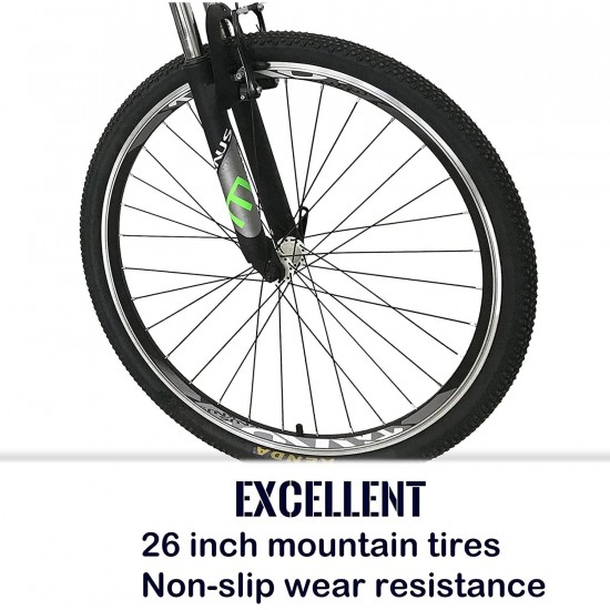 Mountain Bike Youth/Adult,26-Inch 27-Speed Men and Women MTB Bicycle,with V Brake and Suspension Fork