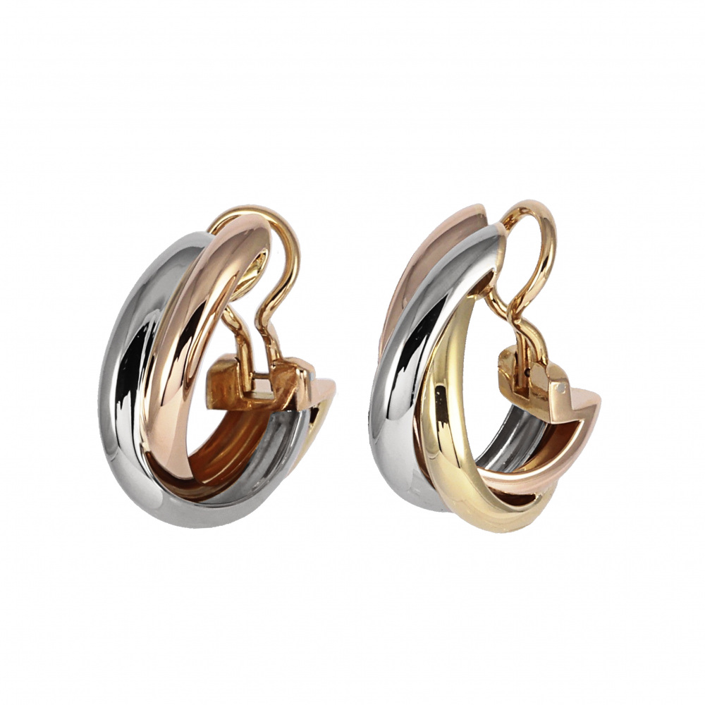 Cartier Trinity Earrings Tri-Gold