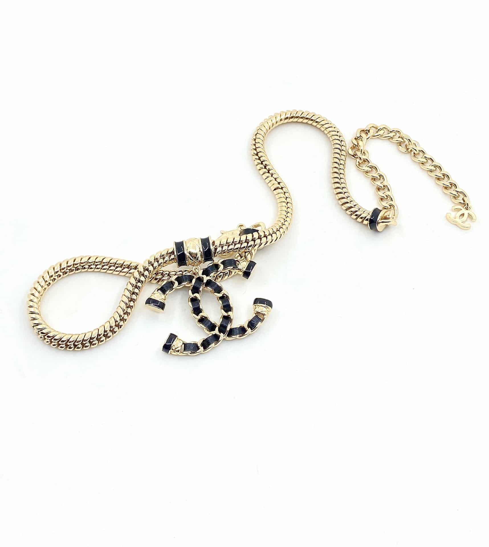 Chanel Women’S And Gold Metal Cc Necklace
