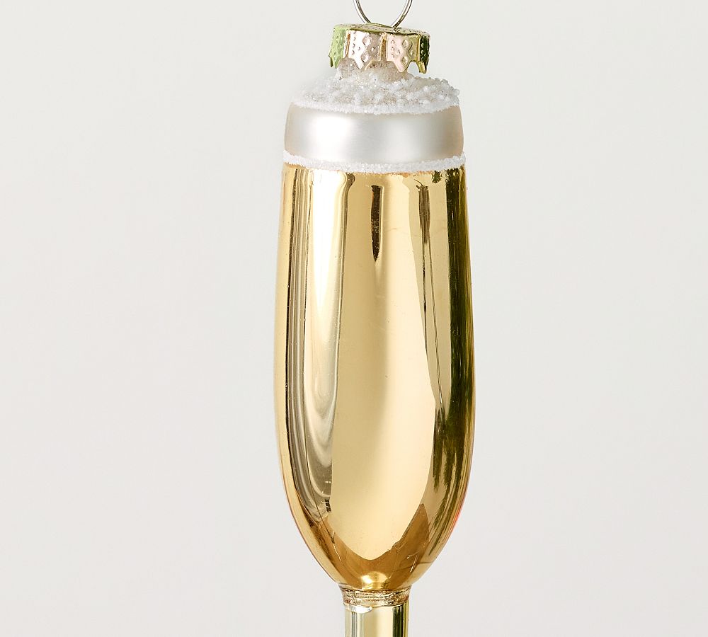 Gold Champagne Glass Ornament  sgtnighsdesigns