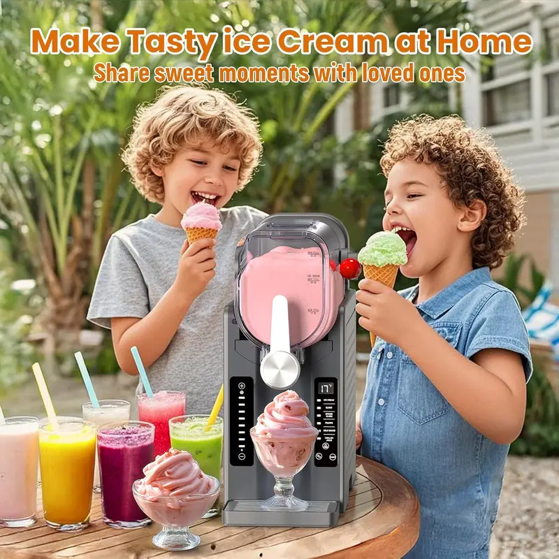 Professional Slushie Machine – No-Ice Frozen Drink Maker with LED Display, One-Touch Scheduling & 6 Presets for Margaritas, Frappés & More