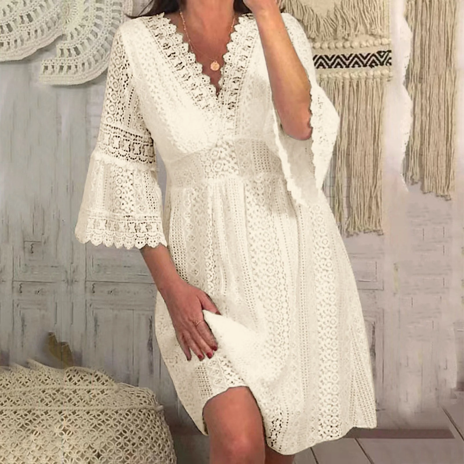 Mini Boho Chic Lace DressClistos