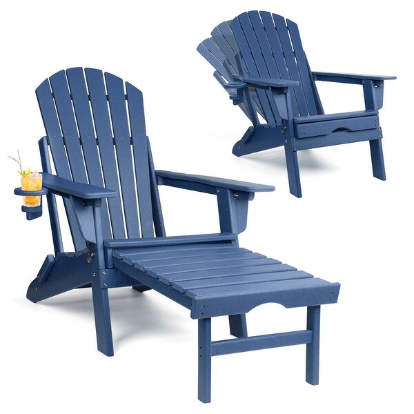 Vrakae Folding and Adjustable Adirondack Chair with Ottoman