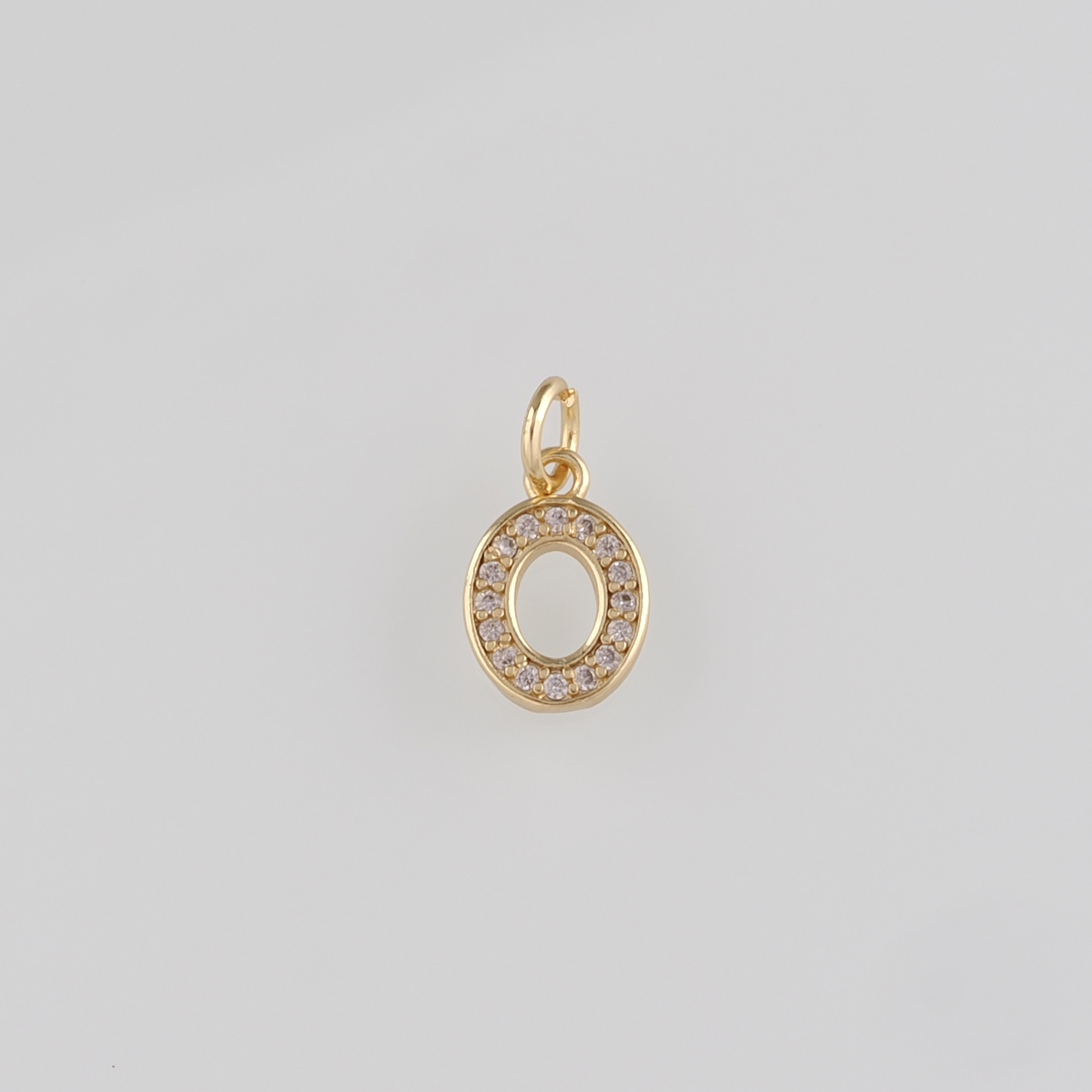 18K Gold Filled Number Pendant,CZ Micro Pave Number Charm Earrings Necklace for DIY Jewelry Making Supply