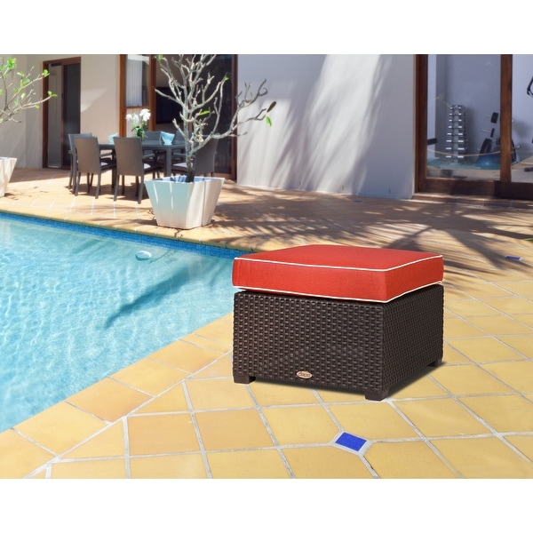 Magnolia Resin AllWeather Ottoman with Cushion