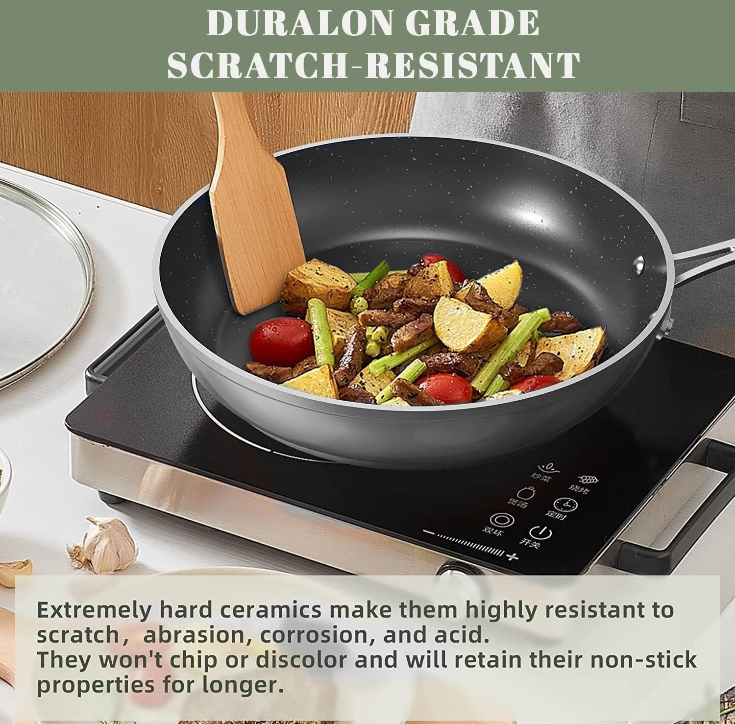 9-Piece Scratch-Resistant Cookware Set Durable Induction Compatible Kitchen Pot Pan Set