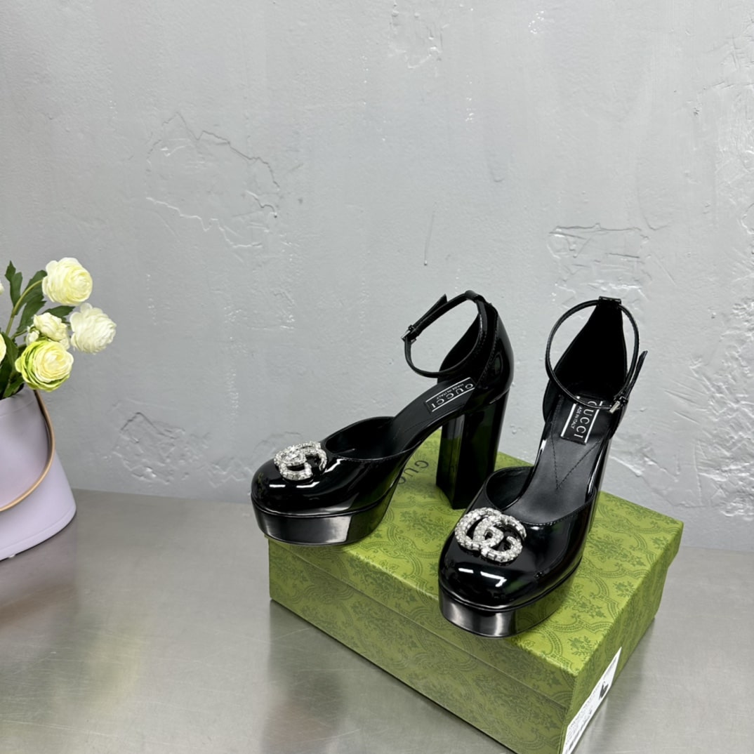 Gucci Women’S Platform Pump With Double G Black 762386 Bnc00 1000