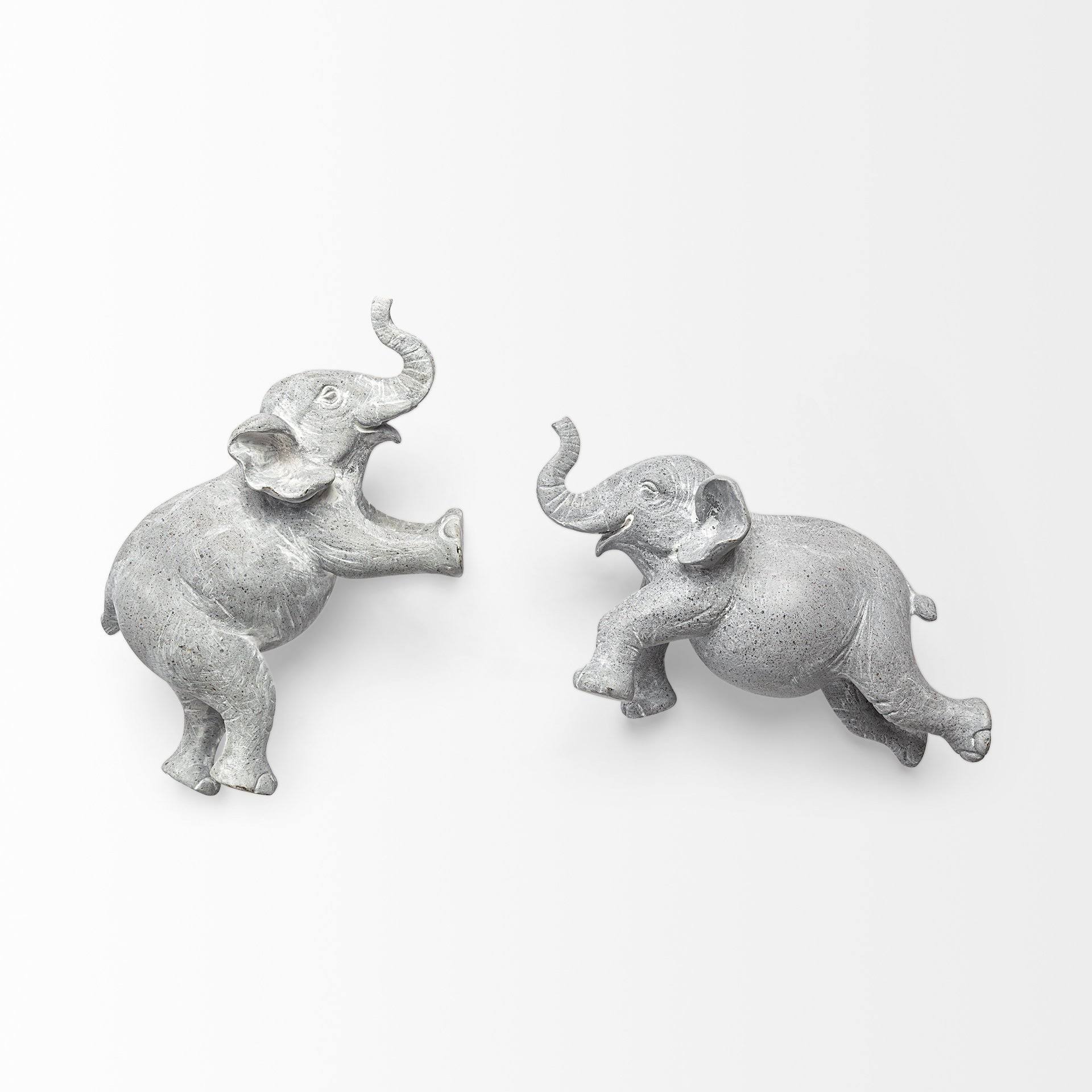 Mercana Maynard I Set of 2 Grey Elephant Wall Decorations 68581