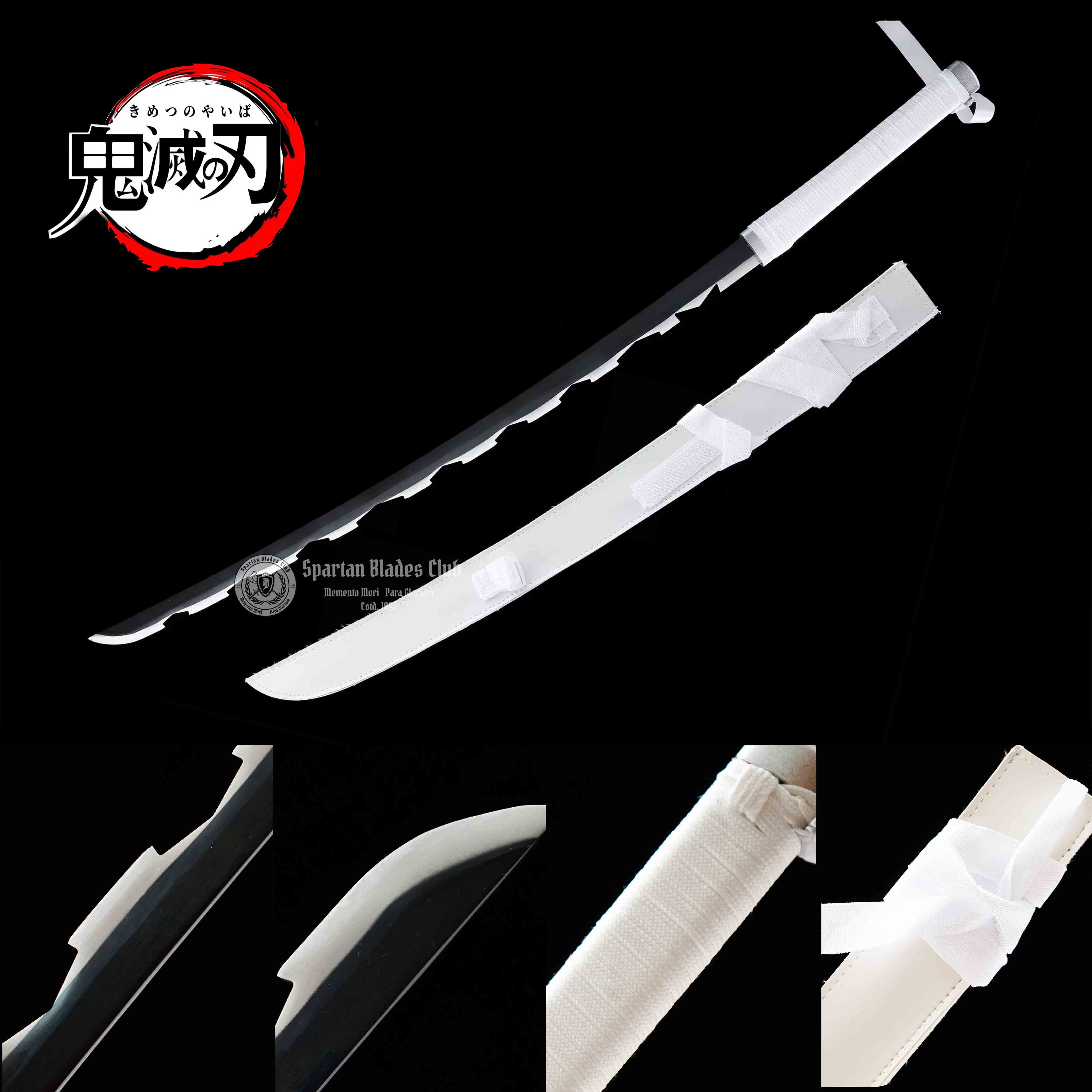 GM04 | Inosuke Hashibira Sword | Demon Slayer | 1045 Carbon steel | Sharp | Handmade Real Sword | White | Battle-Ready | Full-tang | Japanese Anime Cosplay | Spartan Blades Club | CHEN'S SWORDS 1892 - Spartan Blades Club - 陳氏劍莊1892