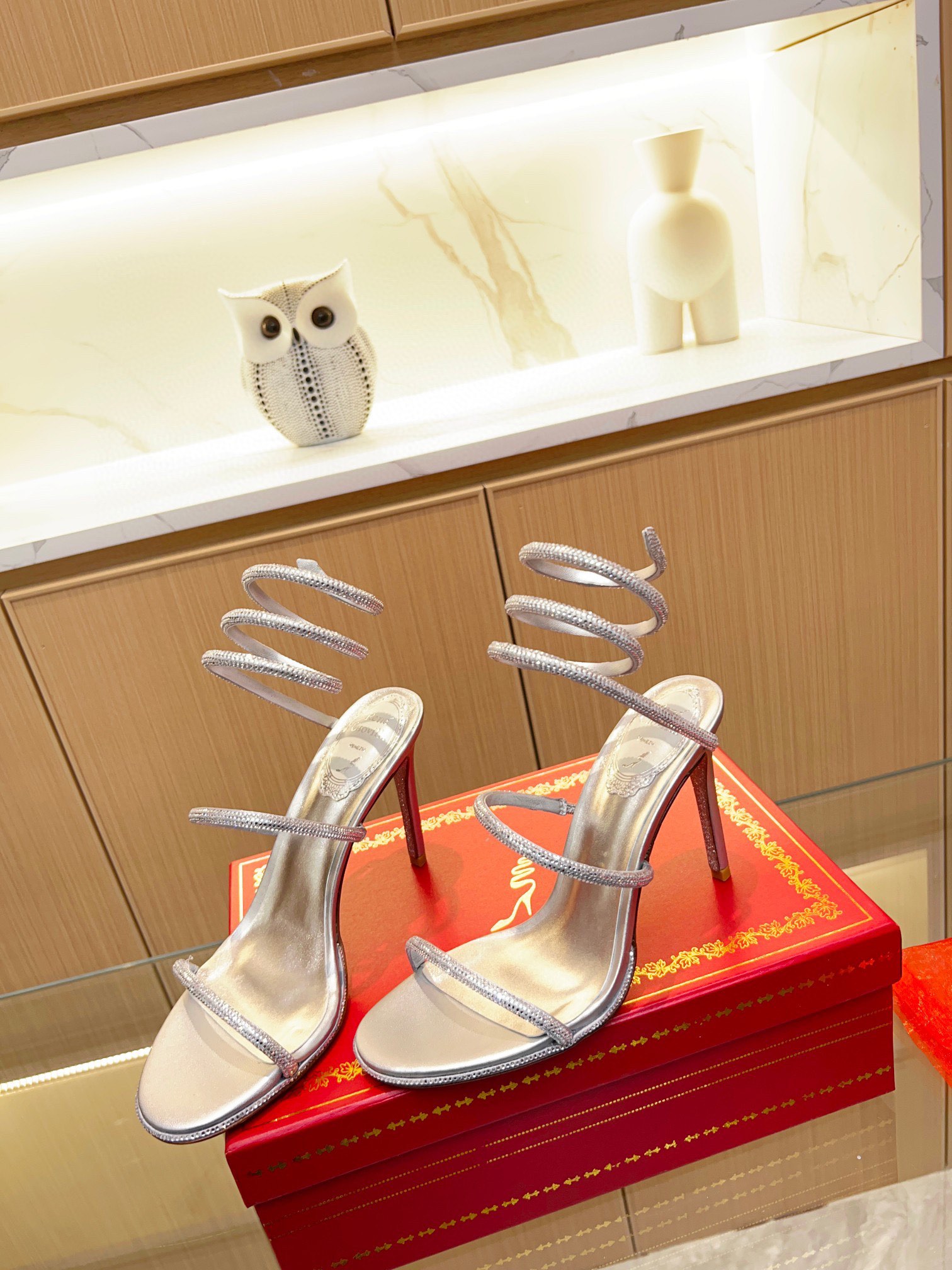 Rene Caovilla Snake-Wrapped Fairy Sandals - cnluxepick